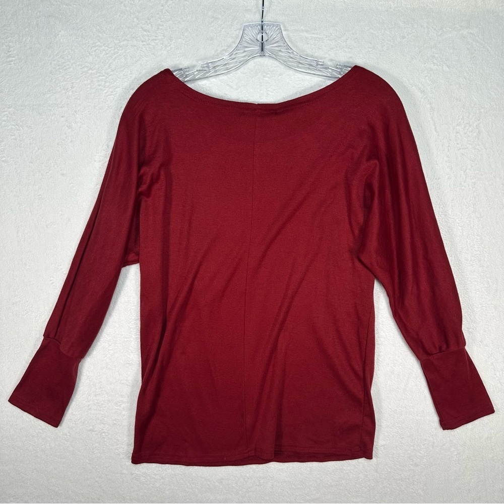 NWT Aifer Wine Red Top Scoop Neck Size Small Minimalist Casual Work - Picture 7 of 8